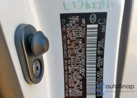 2013 Lexus Es 350 from USA, damaged, VIN JTHBK1GG8D2000672